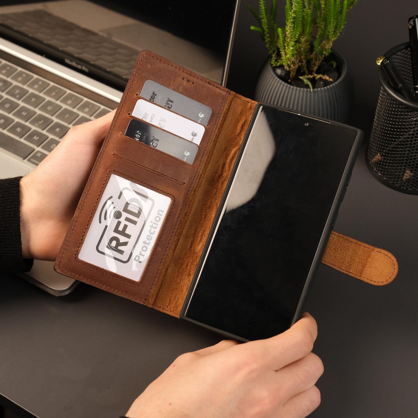 Leather Samsung Galaxy S25 Ultra Wallet Case | Buffalo-2