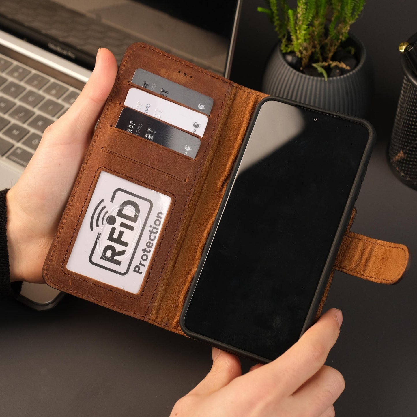 Leather Samsung Galaxy S25 Wallet Case | Buffalo-2