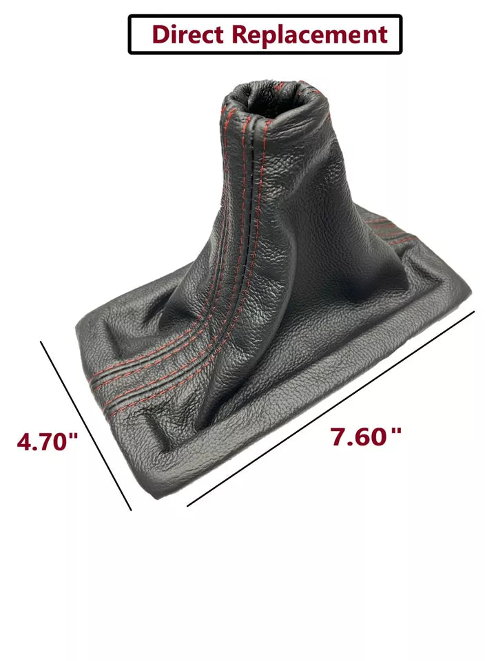 Genuine LEATHER Shift Boot Cover + Frame Fits For Ford Mustang GT 2005 2006 2007 2008 2009-3