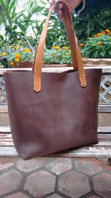 Distressed Large Leather Tote Bag-1