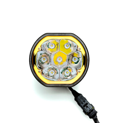 5" 45W Round LED Pod Lights with Amber DRL – Linkable LED Light Bar for Off-Road Truck, 4x4 Jeep, ATV, UTV-5