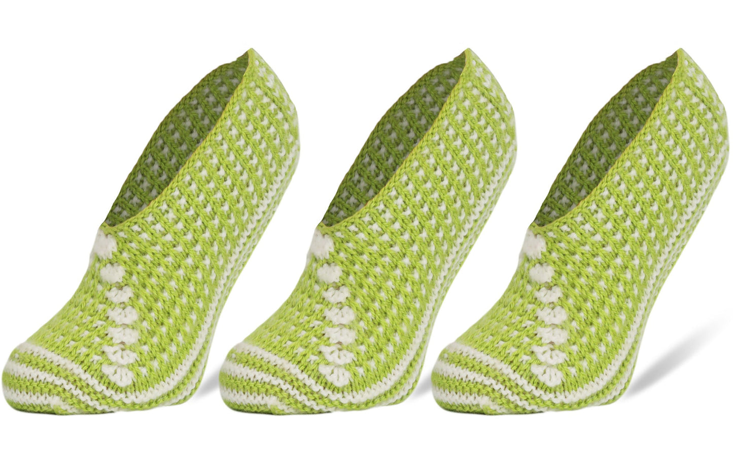 Crochet Slipper Socks for Women 3 Pairs Shoe Size 5-7-8