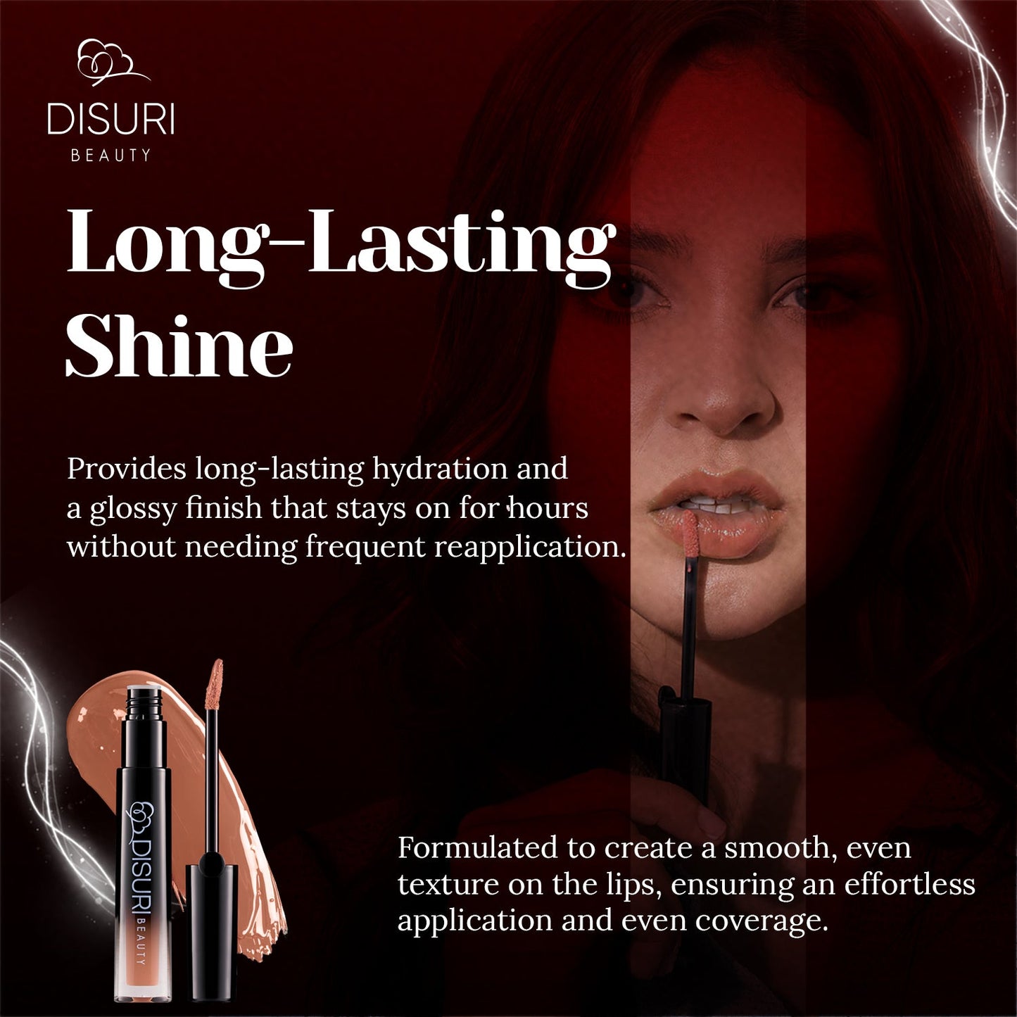 DISURI Beauty Glossy Blast Lip Gloss - Light Sauce-2