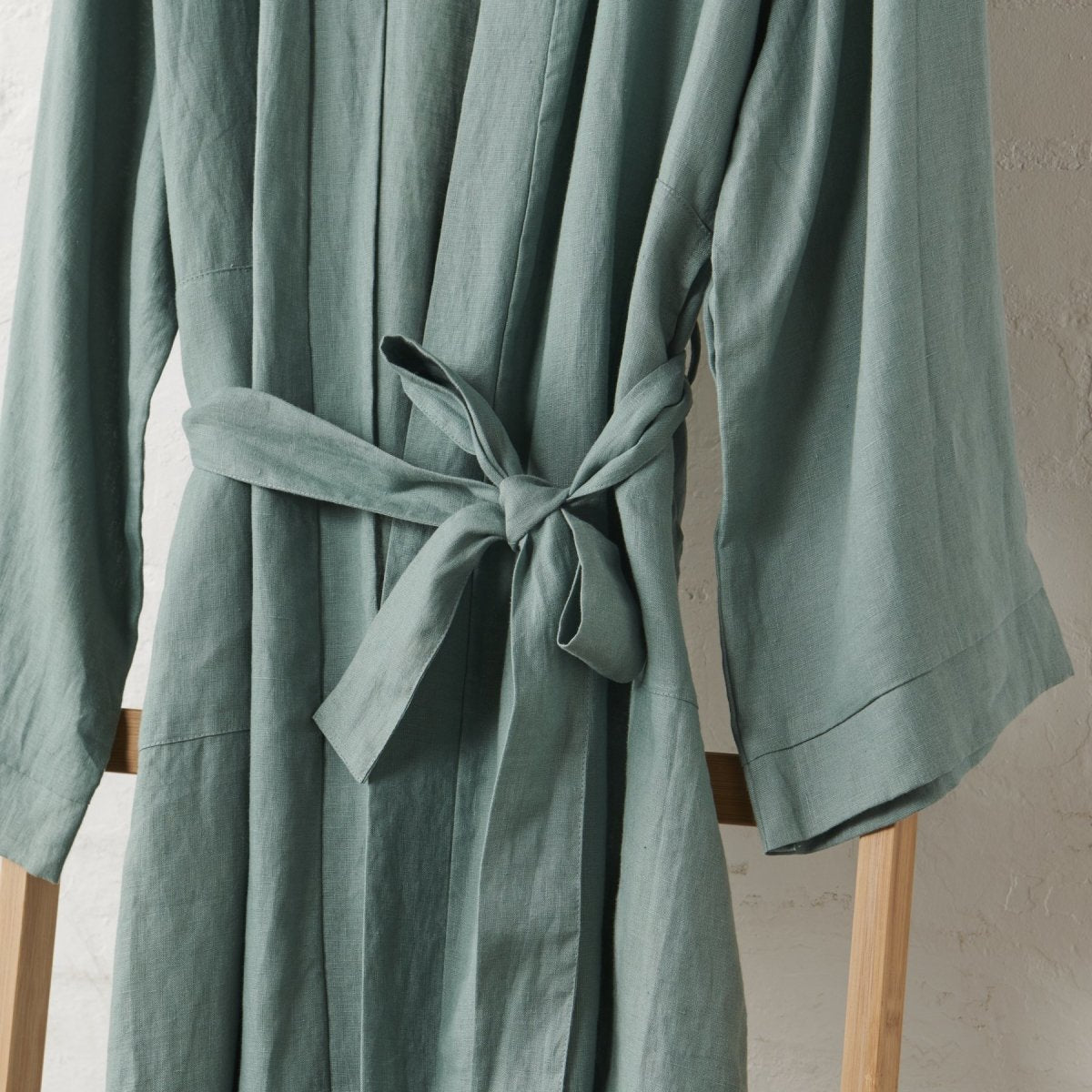 Linen Bathrobe in Sage Green-1