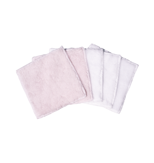 multiples lingettes blanche et rose
