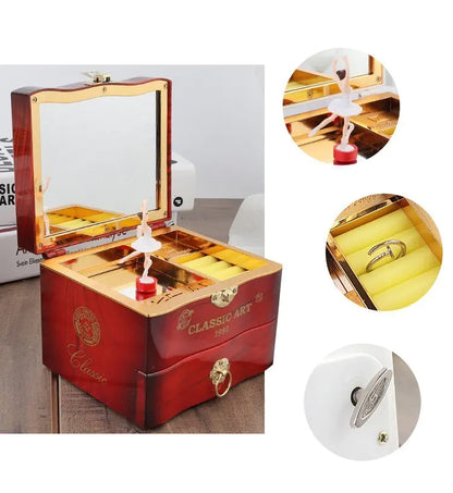 Classic Nostalgic Music Box Jewelry Storage Gift Box