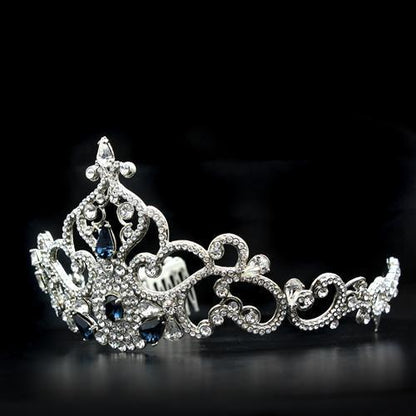 LO2110 - Imitation Rhodium Brass Tiaras & Hair Clip with Top Grade Crystal  in Montana-1