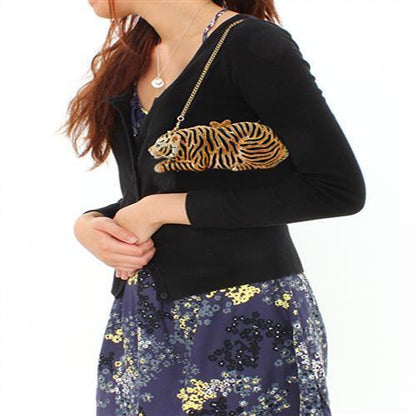LO2371 - Gold White Metal Clutch with Top Grade Crystal  in Multi Color-3