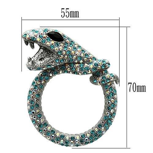 LO2401 - Imitation Rhodium White Metal Brooches with Top Grade Crystal  in Multi Color-1