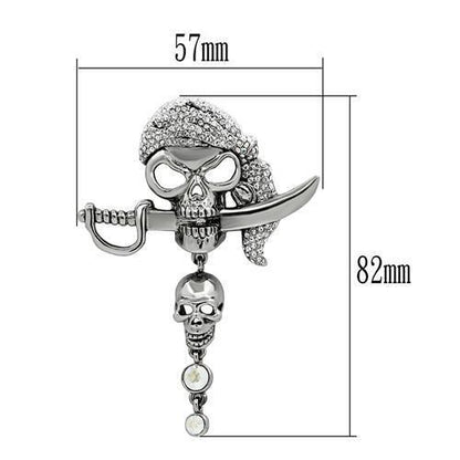 LO2417 - Imitation Rhodium White Metal Brooches with Top Grade Crystal  in Aurora Borealis (Rainbow Effect)-1