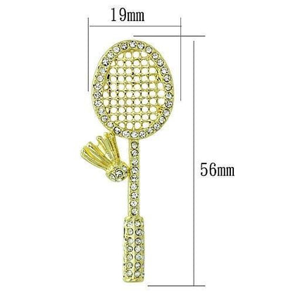LO2824 - Flash Gold White Metal Brooches with Top Grade Crystal  in Clear-1