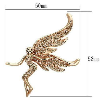 LO2863 - Flash Rose Gold White Metal Brooches with Top Grade Crystal  in Champagne-1