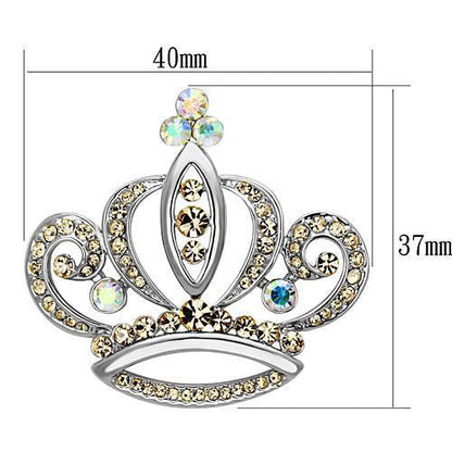 LO2870 - Imitation Rhodium White Metal Brooches with Top Grade Crystal  in Multi Color-1