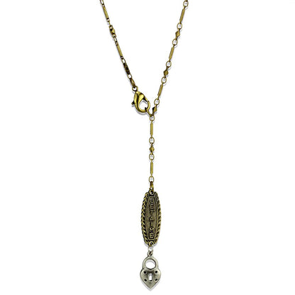 LO3823 - Gold+Antique Silver White Metal Chain Pendant with No Stone-0