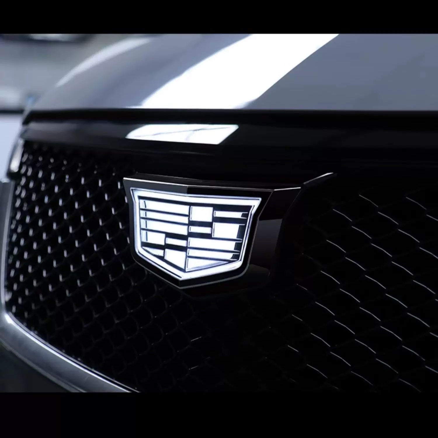 Cadillac Logo Front Grille LED Luxury Metallic Dynamic Crystal Illuminated Emblem Not Compatible with ACC Radar-1