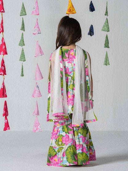 Lotus Bloom Floral Tiered Sharara Set-2