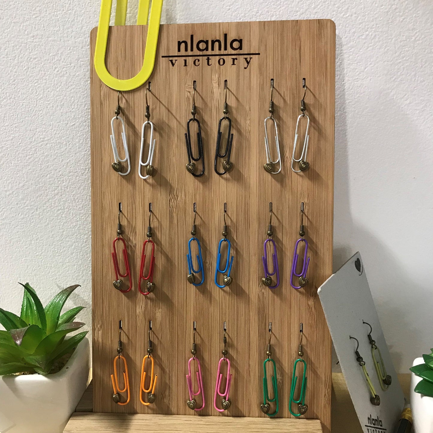 Black Personalised Paperclip Earrings | by lovedbynlanla-1