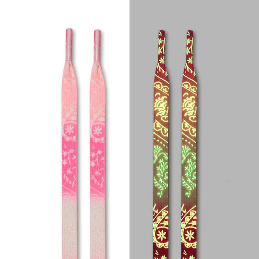 Glow-in-the-Dark Gradient Cashew Flower Laces