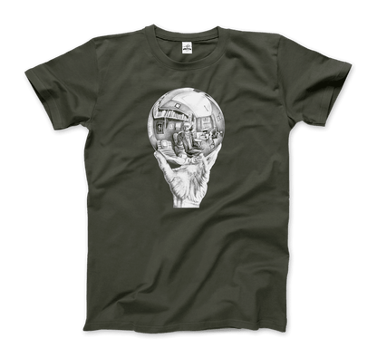 M.C. Escher Hand with Reflective Globe T-Shirt-8