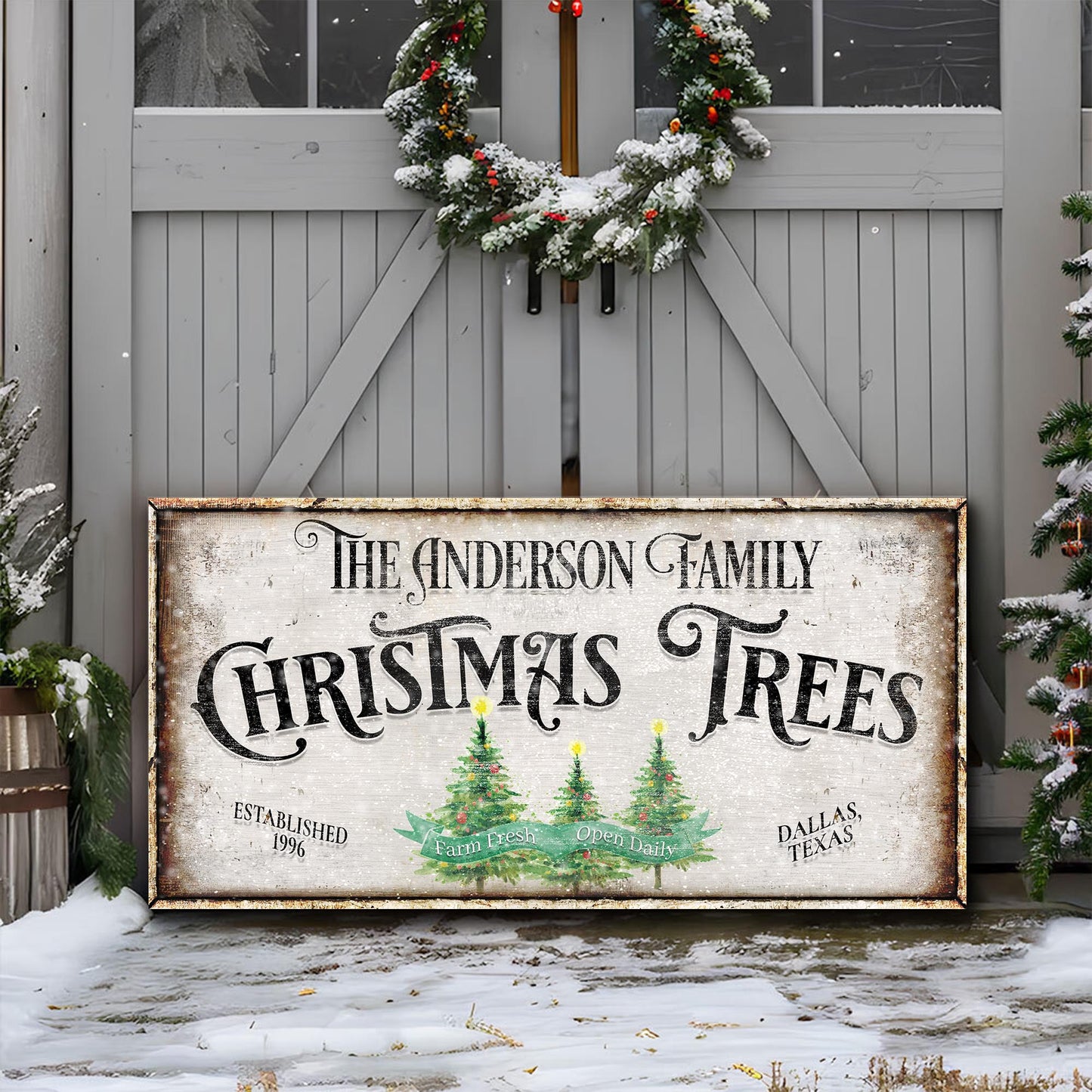Family Christmas Tree Farm Sign III-2