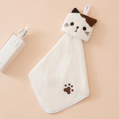 Cartoon Absorbent Hand Towel for Kids' Bathroom Decor