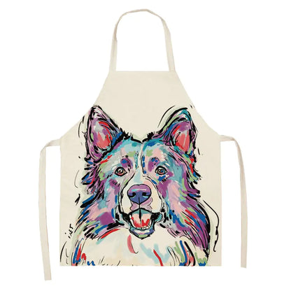 Nordic Polyester Dog Print Apron for Adults