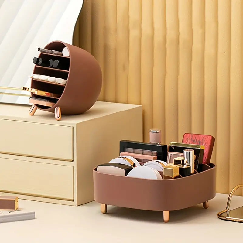 Compact Makeup Organizer with 4 Spaces for Cosmetics