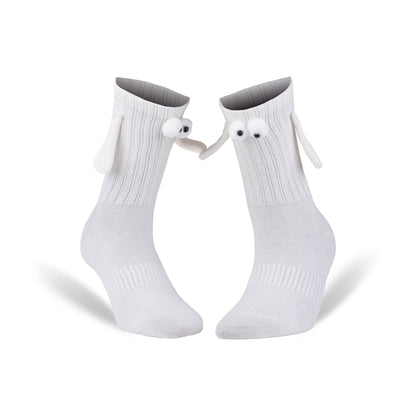 Magnetic Holding Hands Couple Socks – 2 Pairs, Soft Cotton, Fun Romantic Gift, Valentine’s Day Socks, Shoe Size 5-10-3
