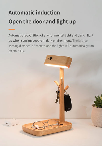 Magnetic Solid Wood Rechargeable Induction Light-2