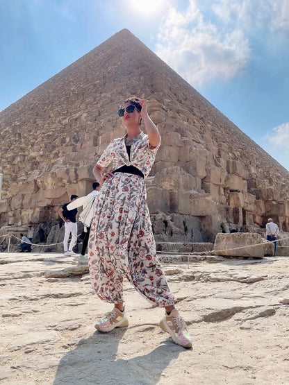 Fresh Bloom White Floral Cotton Co ord Set with Balloon Pants-1