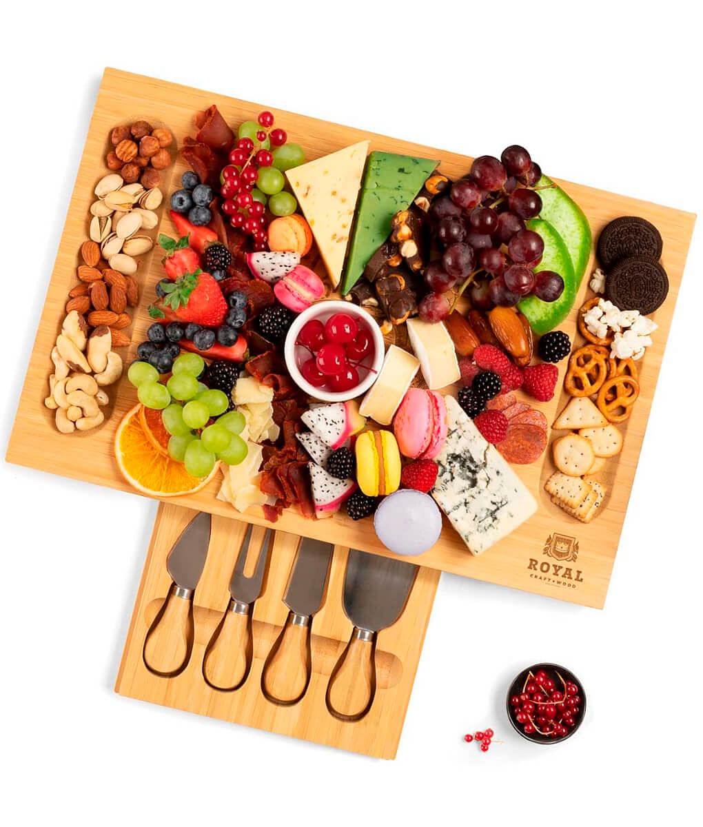Cheese Board Set with Knives, 16.5“ x 11”-2