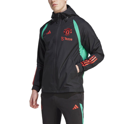 Manchester United soccer training rain jacket 2023/24 black - Adidas-1