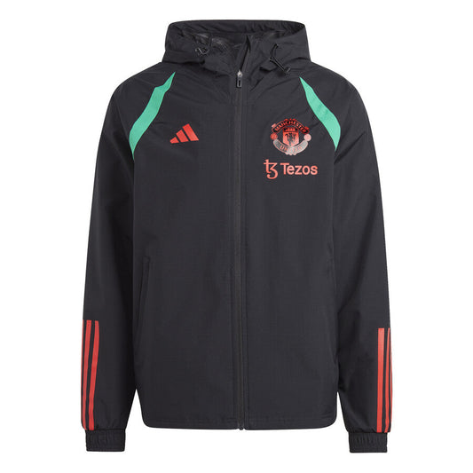 Manchester United soccer training rain jacket 2023/24 black - Adidas-0