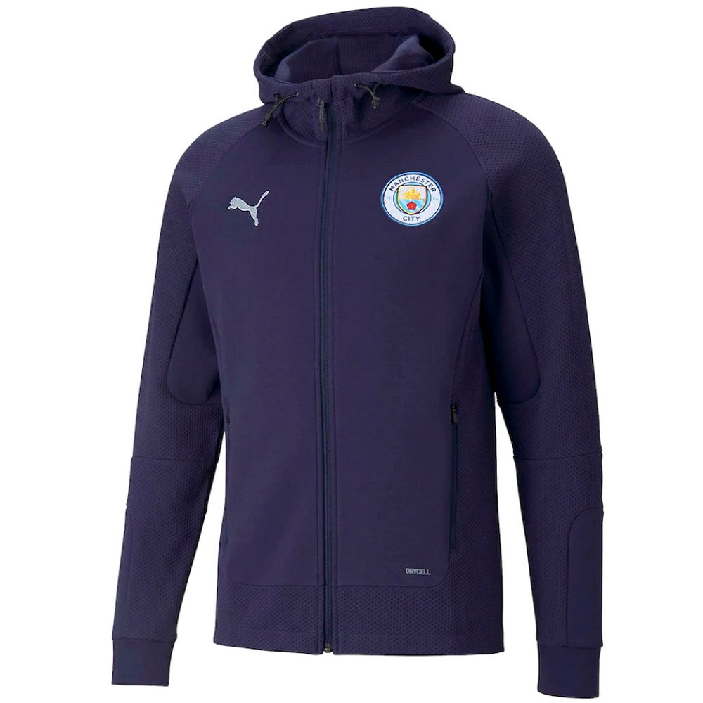 Manchester City hooded Casual presentation tracksuit 2022 navy/grey - Puma-2