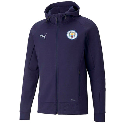 Manchester City hooded Casual presentation tracksuit 2022 navy/grey - Puma-2