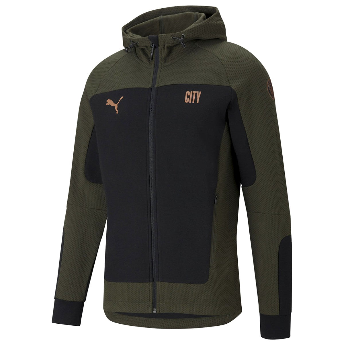 Manchester City Evostripe hooded presentation tracksuit 2021 green - Puma-2