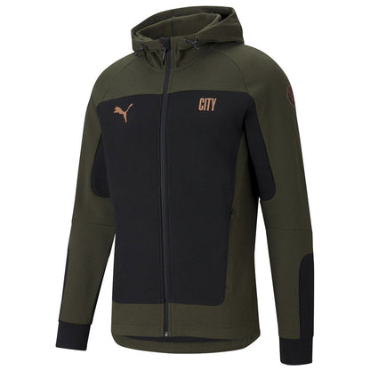 Manchester City Evostripe hooded presentation tracksuit 2021 green - Puma-2