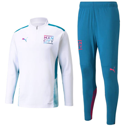 Manchester City white/blue training technical tracksuit 2022 - Puma-0