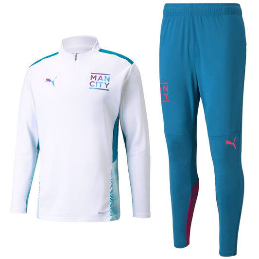 Manchester City white/blue training technical tracksuit 2022 - Puma-0