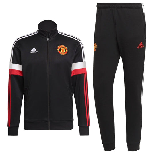 Manchester United Casual 3S black presentation tracksuit 2021/22 - Adidas-0
