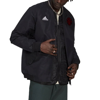 Manchester United black light padded bomber jacket 2023 - Adidas-4