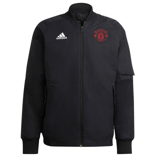 Manchester United black light padded bomber jacket 2023 - Adidas-0