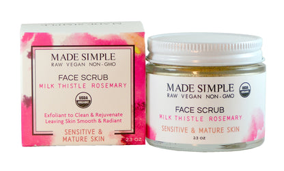 Milk Thistle Rosemary Face Scrub for Sensitive/Mature Skin - Certified Organic, Vegan & Cruelty-free-7