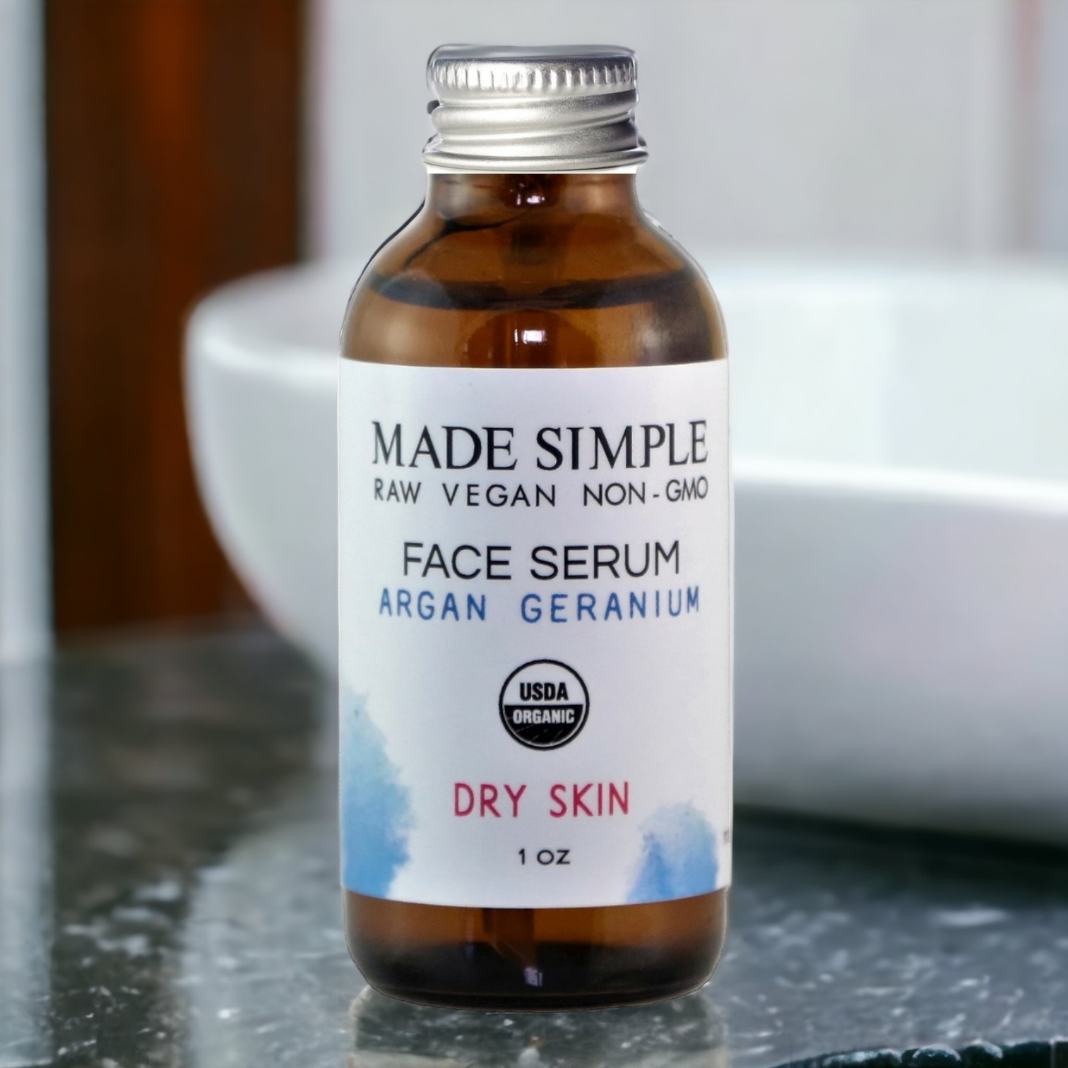 Argan Geranium Face Serum for Dry Skin - Certified Organic. Vegan & Cruelty-free-6