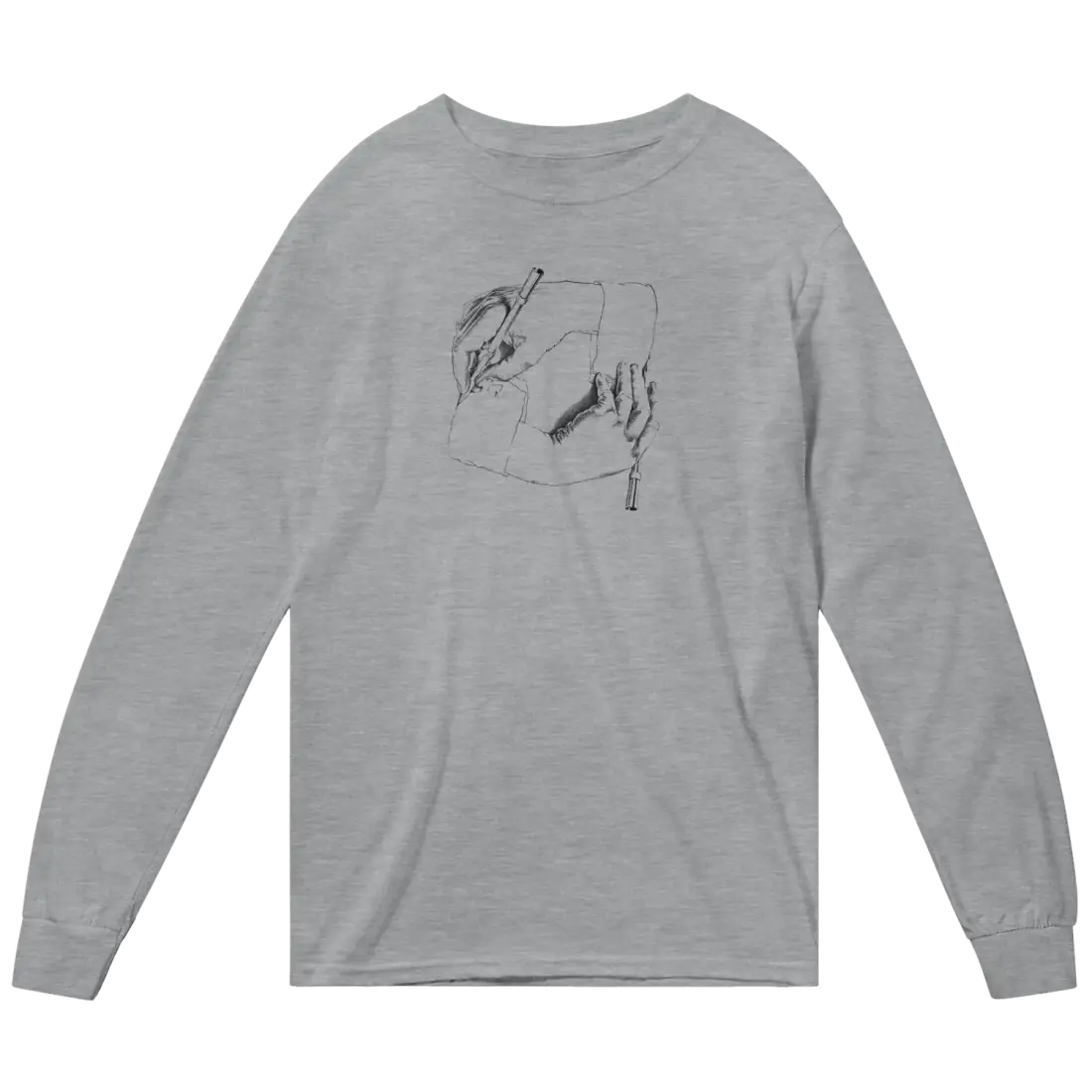 MC Escher Hand Drawing Hand Art T-Shirt Long Sleeve Shirt-1