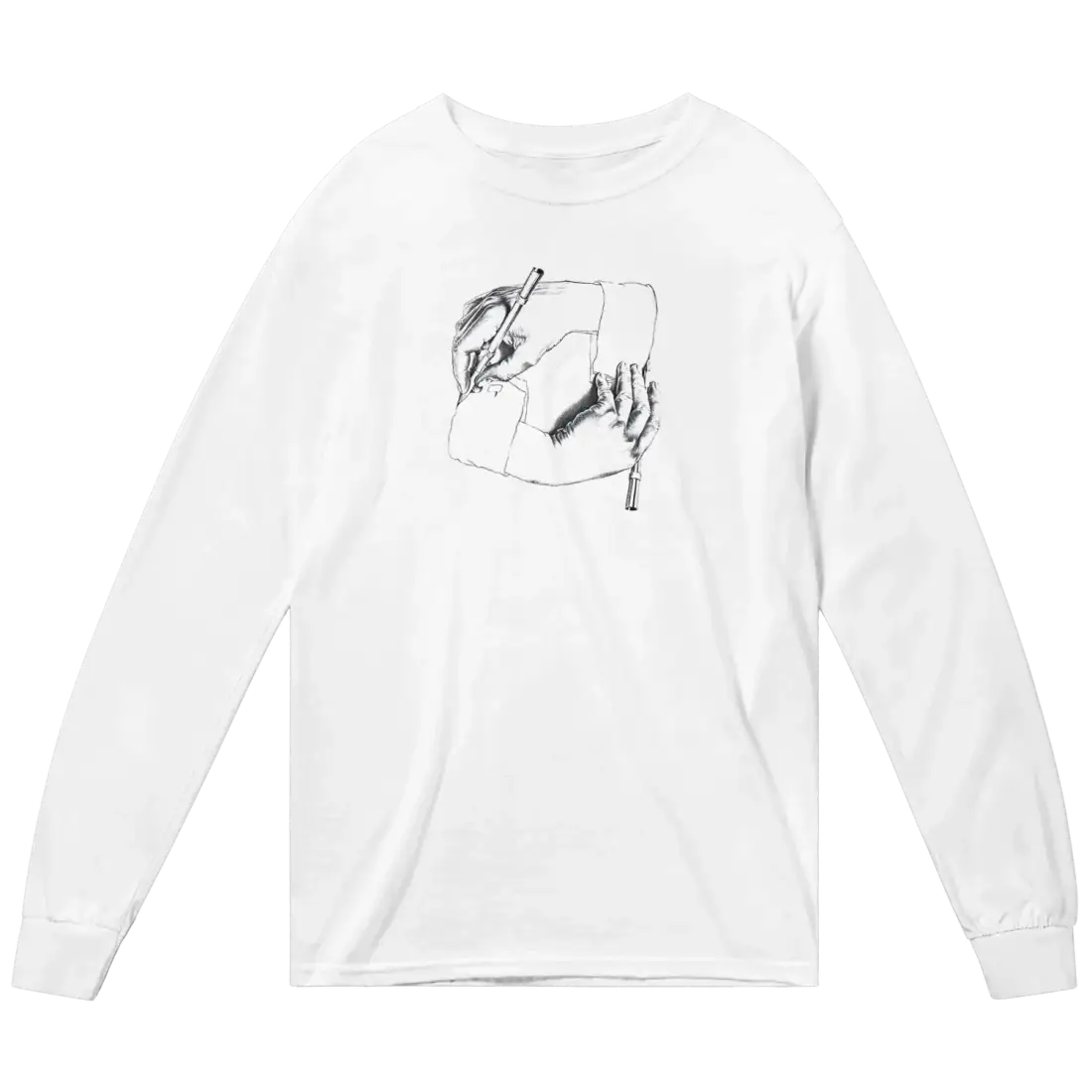 MC Escher Hand Drawing Hand Art T-Shirt Long Sleeve Shirt-0