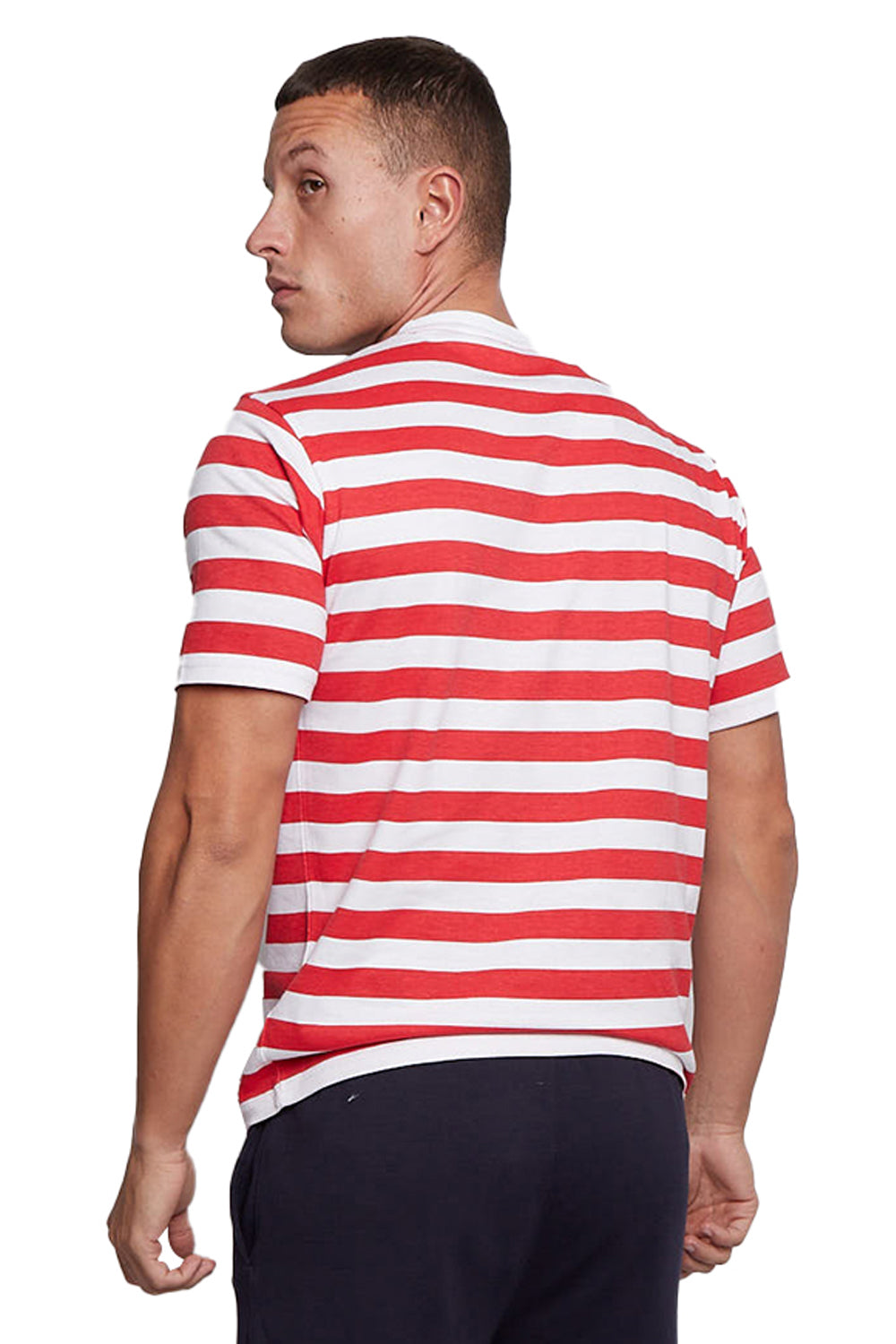 Active Star Unisex Red and White Stripe T-Shirt-3