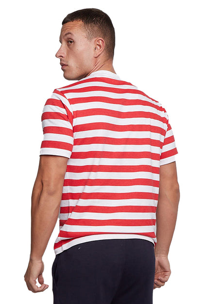 Active Star Unisex Red and White Stripe T-Shirt-3