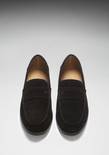 Boat Loafers, black suede-2