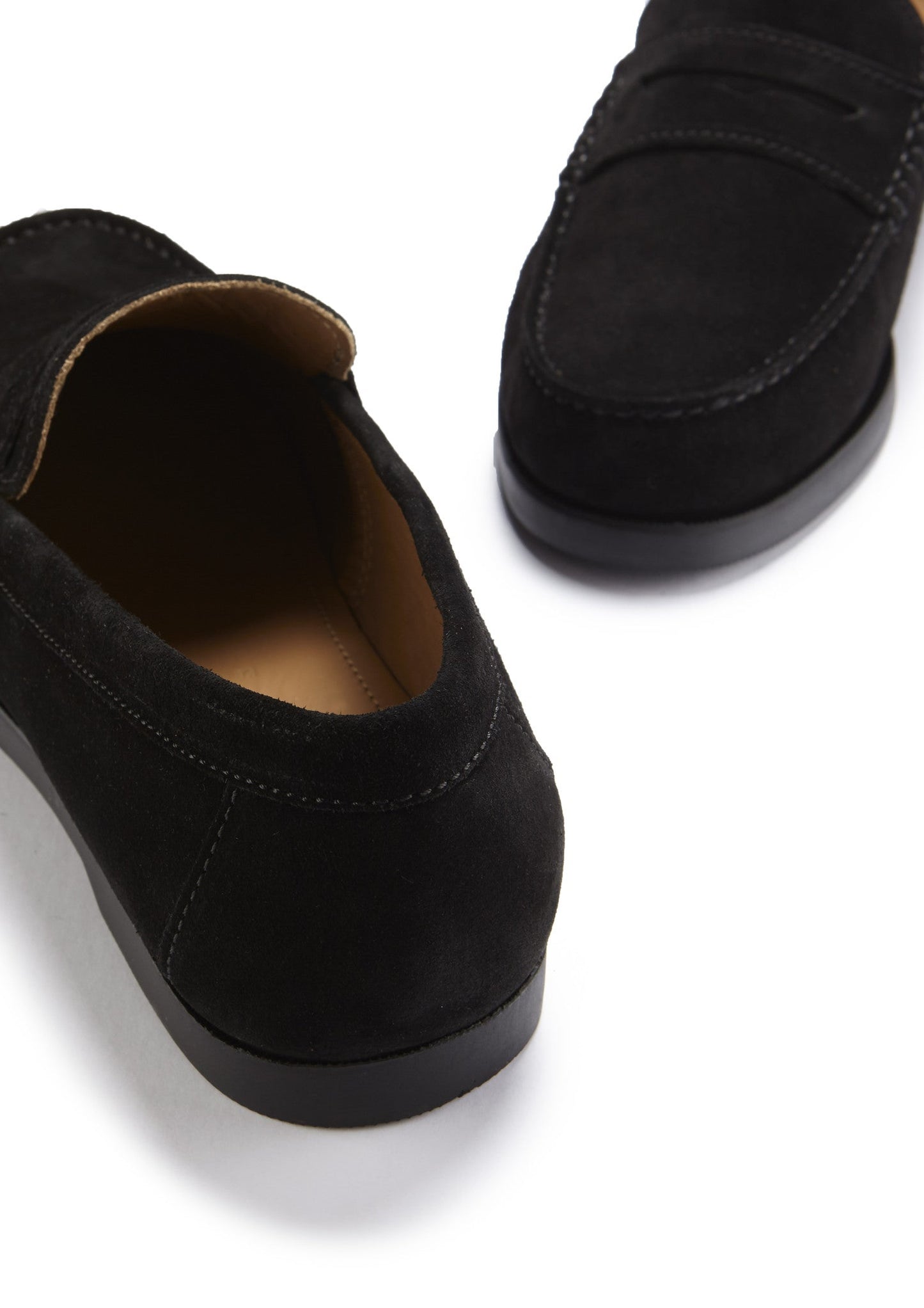 Boat Loafers, black suede-3
